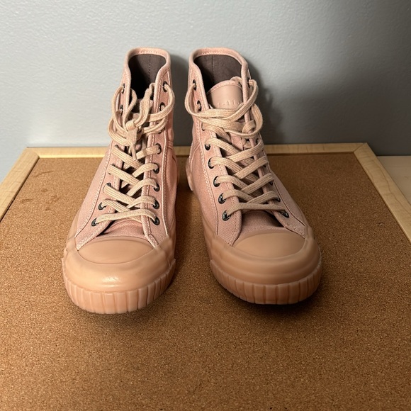AllSaints Canvas High Top Sneakers Light Pink size 38 US 7 - Picture 2 of 16
